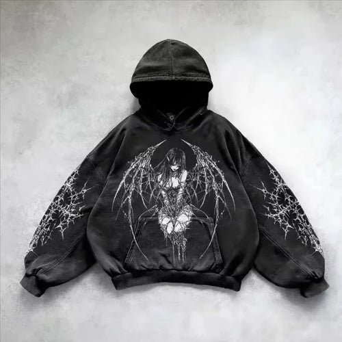 American Y2K New Hip Hop Trend Retro Hoodie