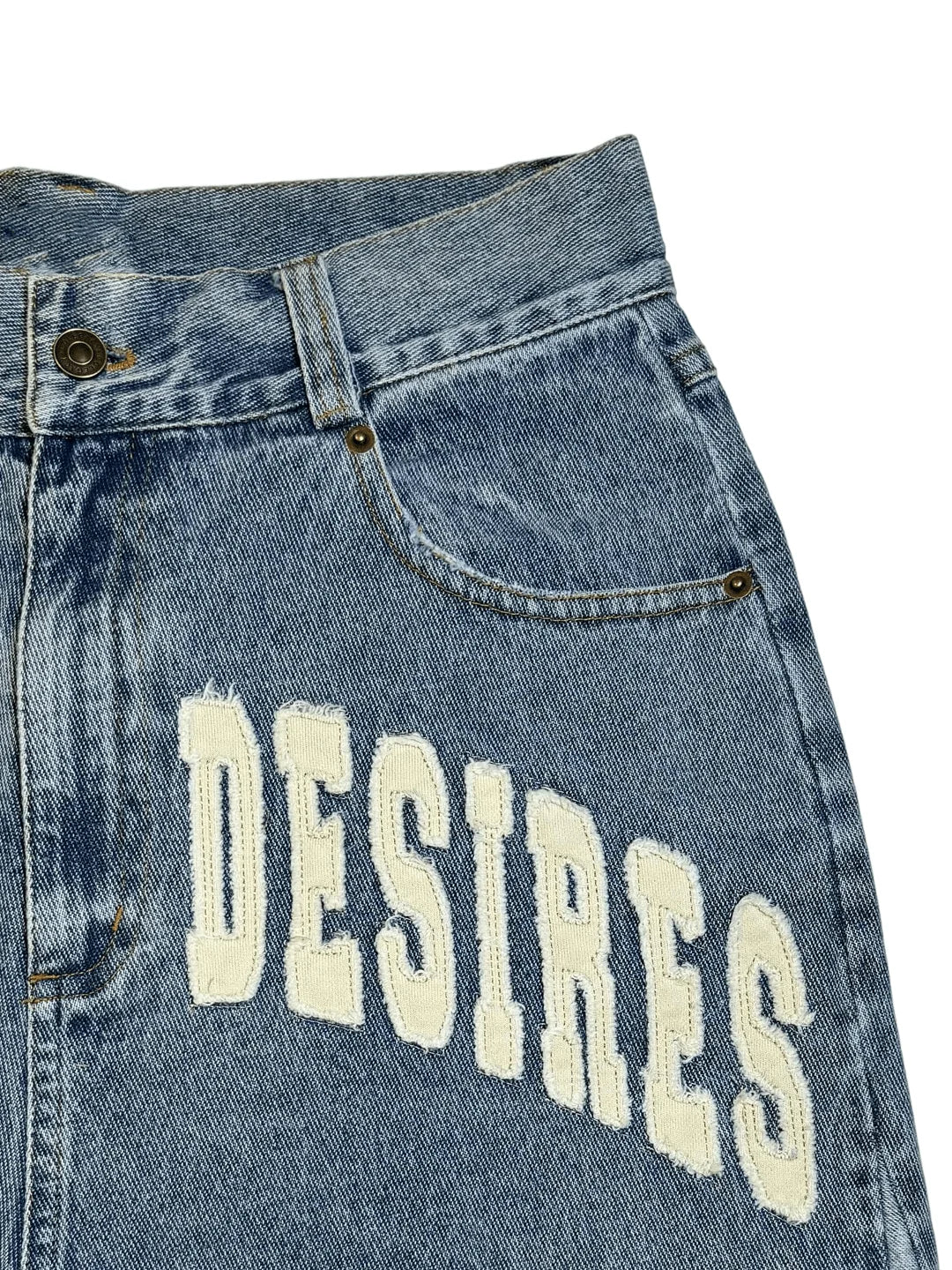 Retro Letter Denim Shorts
