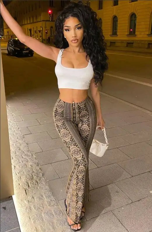 Women’s High Waist Wide Leg Floral Pants