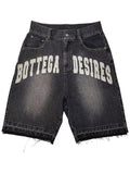 Retro Letter Denim Shorts