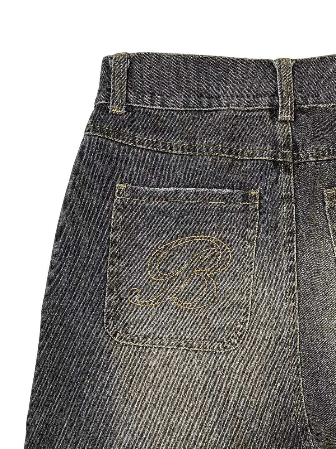Retro Letter Denim Shorts