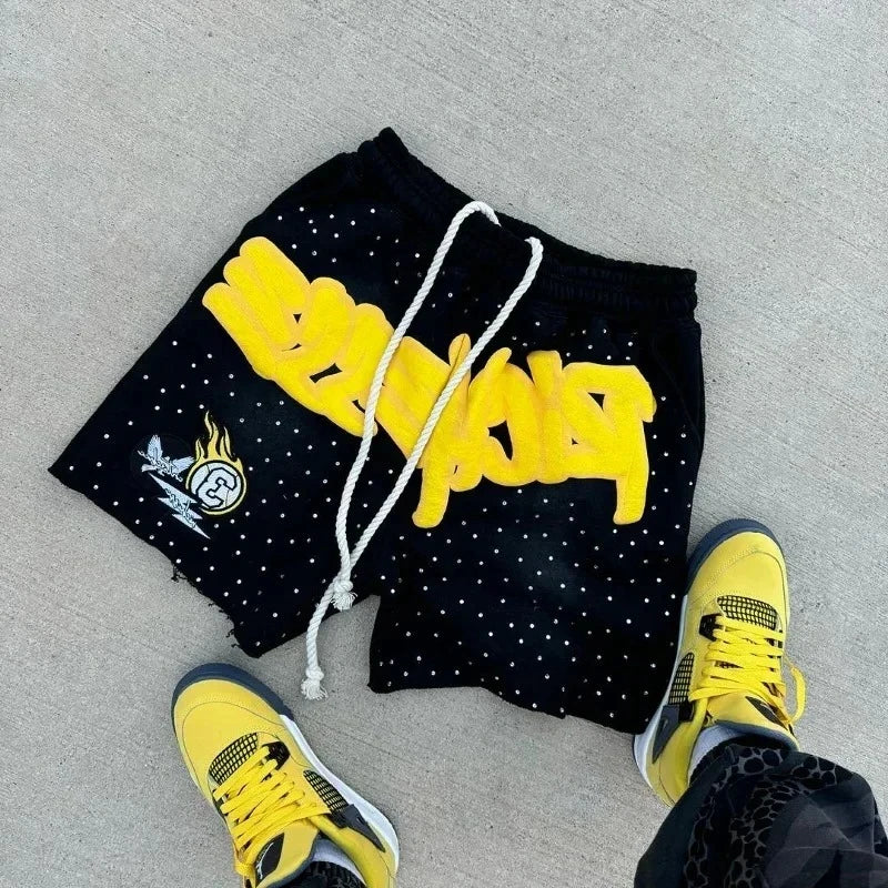 Y2K Harajuku Men's Shorts Letter-printed Sweatpants